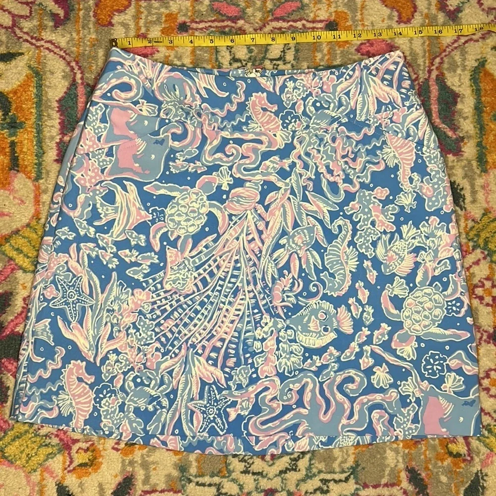 Lilly Pulitzer Jonas High Waisted Skort New Boca Blue Sea What I Sea Size 6